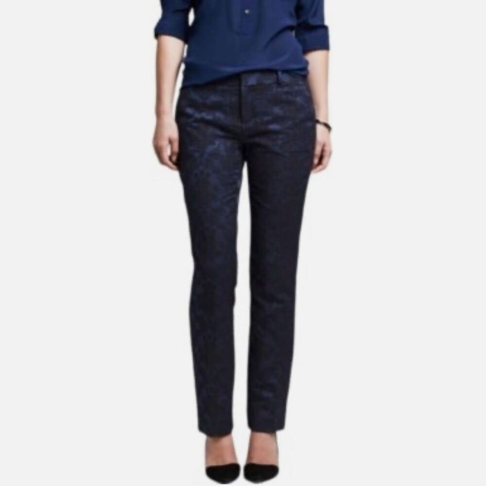 Banana Republic x Marzotto NWT Ryan Fit Slim Pants Wool Blue Floral - Sz 6